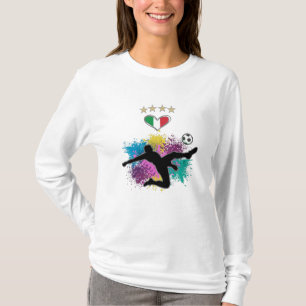 Camiseta Itália Splash Bandeira do Ventilador de Futebol