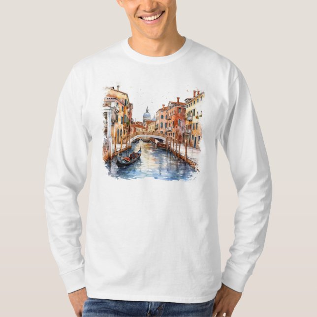 Camiseta Itália T-Shirt de Longa Folha (Frente)