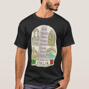 Camiseta Itália Veneza Milão Pisa Verona Roma