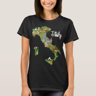 Camiseta Itália Viagem Map Flag Italia Pride Souvenir Vacat