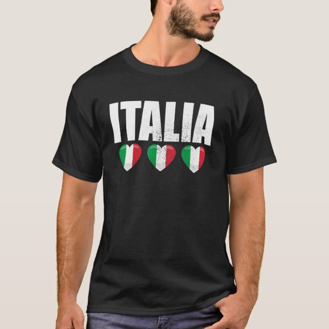 Camiseta Italia Vintage - Itália Bandeira Itália (Frente)