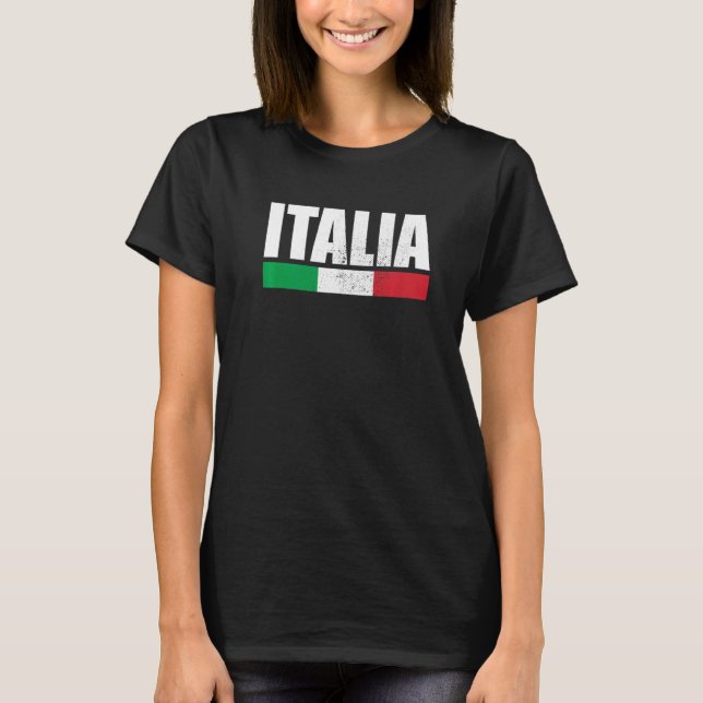 Camiseta Italia Vintage - Itália Bandeira Itália (Frente)