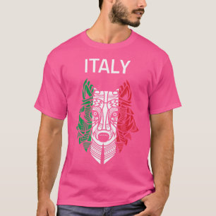 Camiseta Itália Wolf Italiana Flag Souvenir Itália