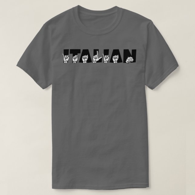 Camiseta ITALIAN ASL Sign Language Design (Frente do Design)