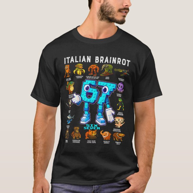 Camiseta Italian Brainrot Funny 67 Meme Birthday Decoration (Frente)