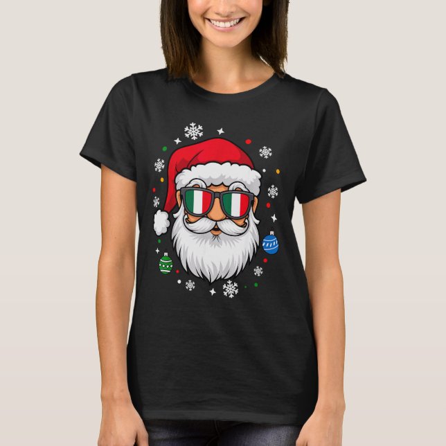 Camiseta Italian Christmas Pajama Funny Italian Matching Fa (Frente)