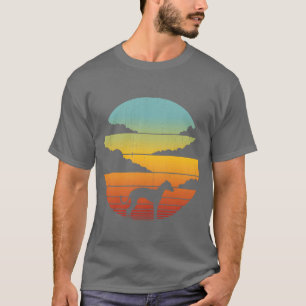 Camiseta Italian Greyhound 60S 70S Pôr do sol Família de cã