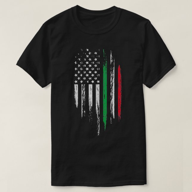 Camiseta Italiana American Flag Combo Itália USA Italia Pat (Frente do Design)