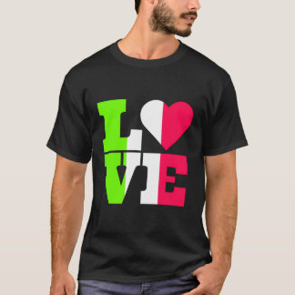 Camiseta Italiana Colors Flag Heart Love Italy