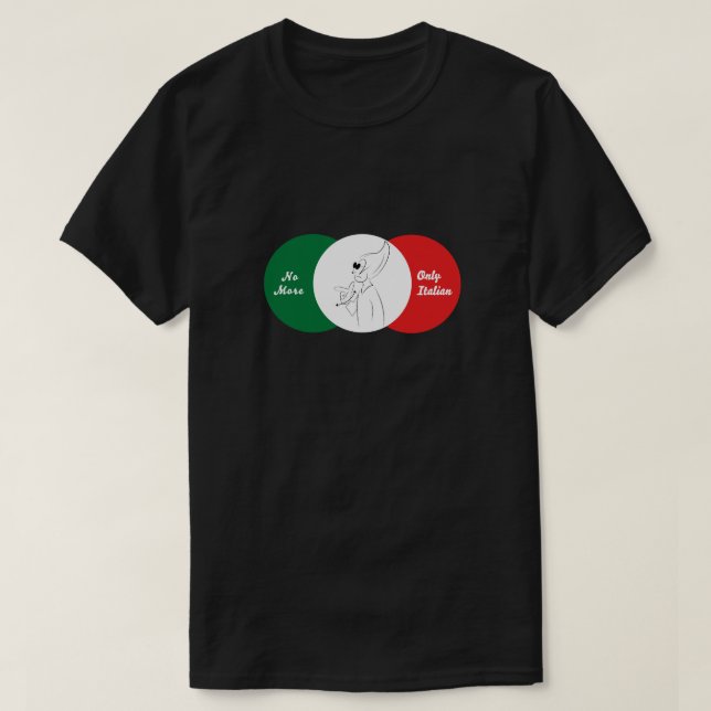 Camiseta italiana Gestos : Não mais !T-Camisa (Frente do Design)