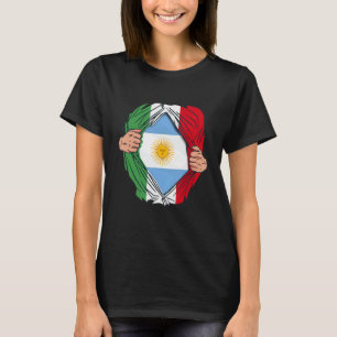 Camiseta Italiano com raízes argentinas Bandeira wi