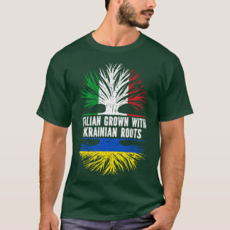 Camiseta Italiano crescido com sinalizador de TI de Raízes 