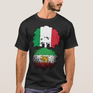 Camiseta Italiano Crescido Raízes Iranianas Leão e Sol
