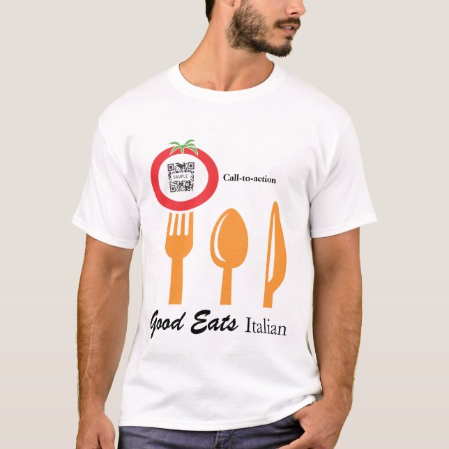 Camiseta Italiano de jantar ocasional do modelo do t-shirt (Frente)