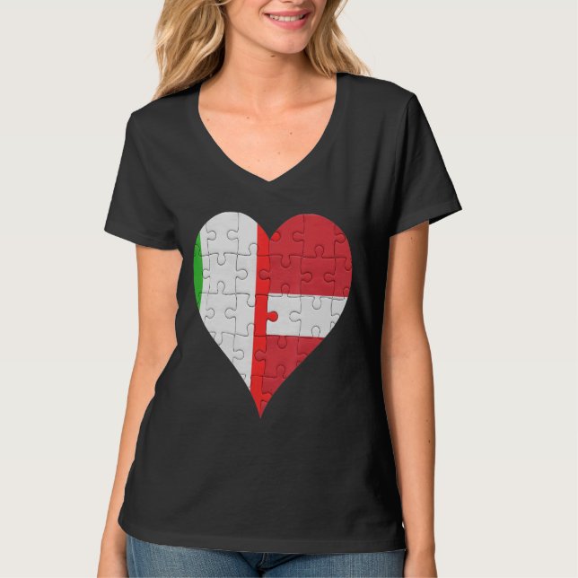 Camiseta italiano Flag Heart (Frente)
