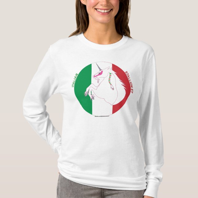 Camiseta Italiano Garanhão-e unicórnio Hanes Nano (Frente)