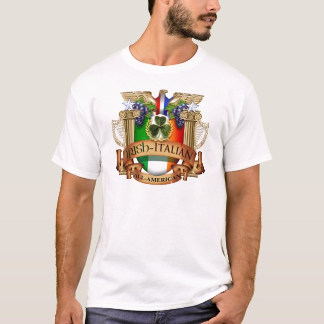 Camiseta Italiano irlandês toda americano (Frente)