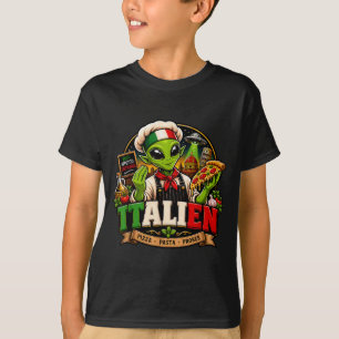 Camiseta Italiano Italiano Alien Pizza Massa Sondas Itália