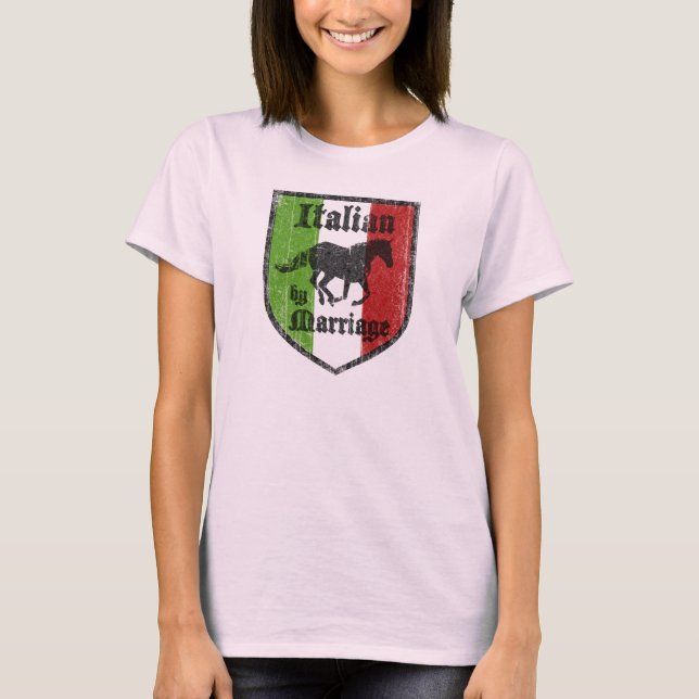 Camiseta Italiano pelo t-shirt das mulheres do casamento (Frente)
