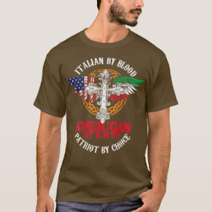 Camiseta Italiano Por Blood American Por Nascimento Patriot