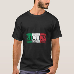 Camiseta Italiano Siciliano Bandeira Itália Férias I Sicíli
