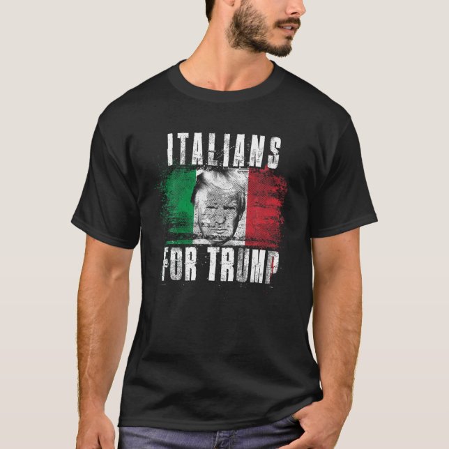 Camiseta Italianos por Trump American e Itália Patriótico T (Frente)
