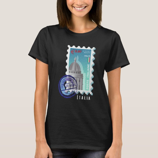 Camiseta Italy Basilica Vatican Stamp Italophile Souvenir (Frente)