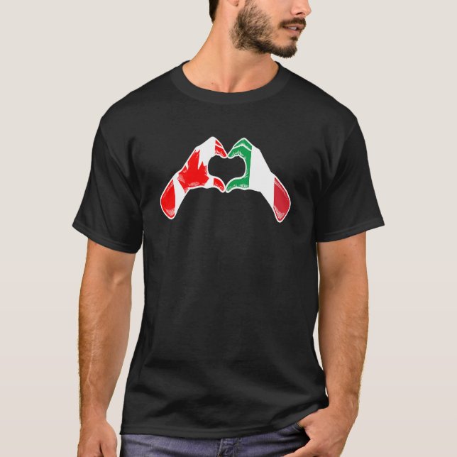 Camiseta Italy Canada Flag Italian Canadian Heart (Frente)