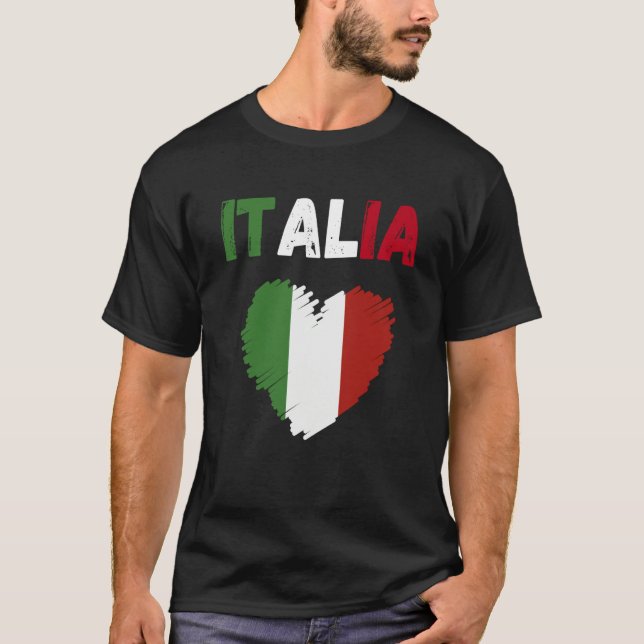 Camiseta Italy Flag Holiday Italy Heart Italian Flag (Frente)