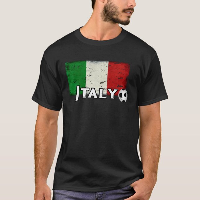 Camiseta Italy Flag Soccer Fans Love Their Italian Football (Frente)