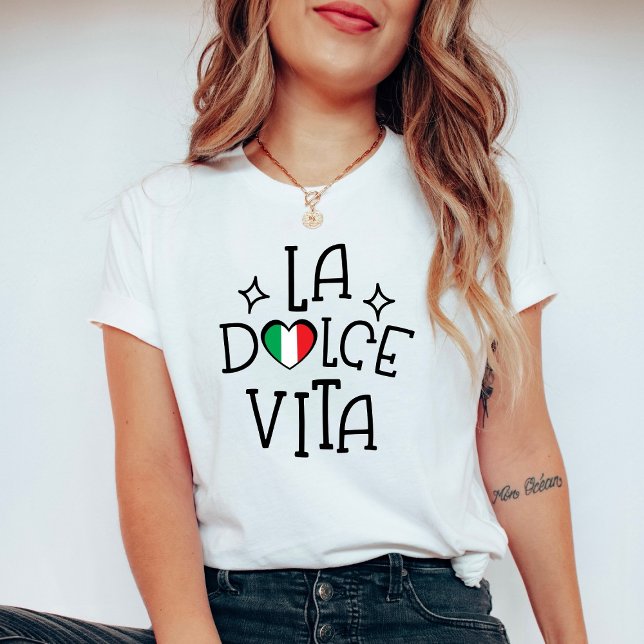 Camiseta Italy Heart Shirt La Dolce Vita Italian Flag (Criador carregado)