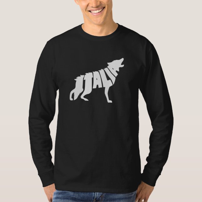 Camiseta Italy Howling Italian Wolf Word Art - Funny Animal (Frente)