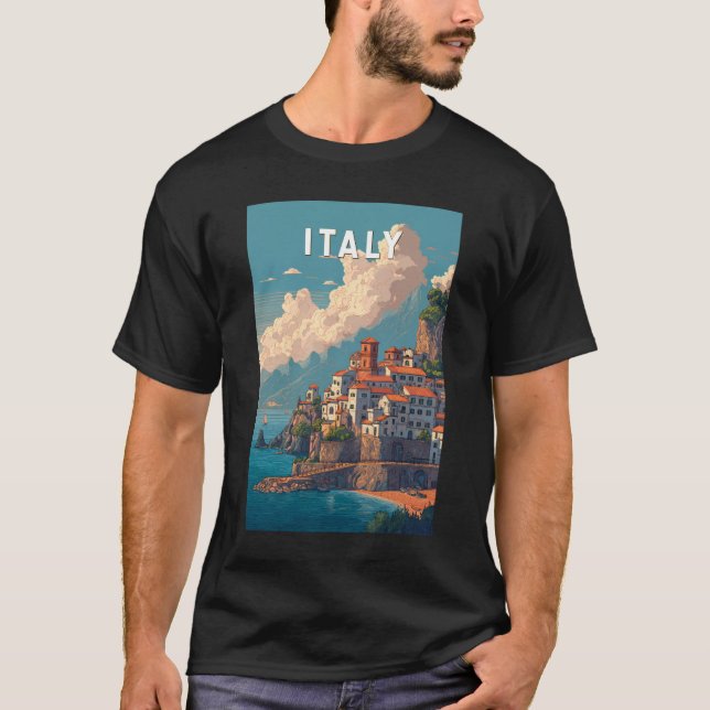 Camiseta Italy Illustration Travel Art Vintage (Frente)