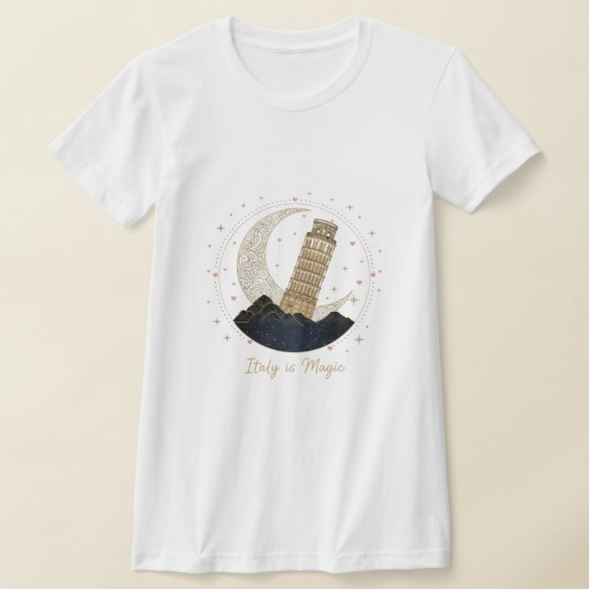 Camiseta Italy is Magic T-Shirt - Elegant Leaning Tower (Postura )