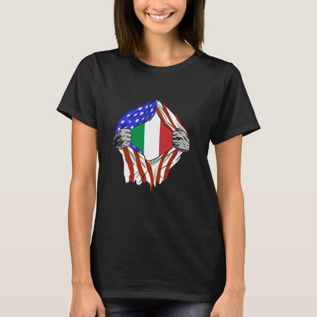 Camiseta Italy Italian Flag Chest America Italian Roots Ita (Frente)