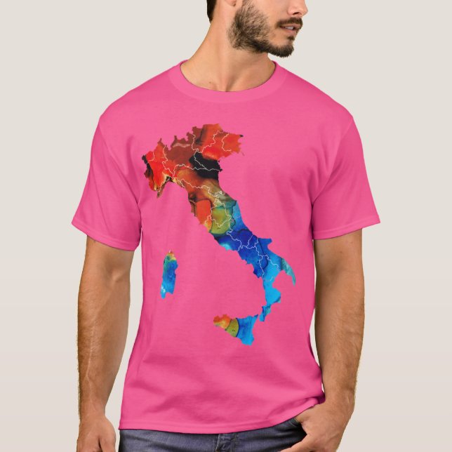 Camiseta Italy Italian Map By Sharon Cummings funny (Frente)