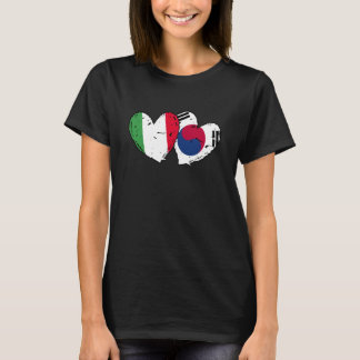 Camiseta Italy South Korea Heart Flags Italian Korean Dual 