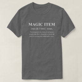 Camiseta Item Mágico Equipamento Divertido Definição Com T
