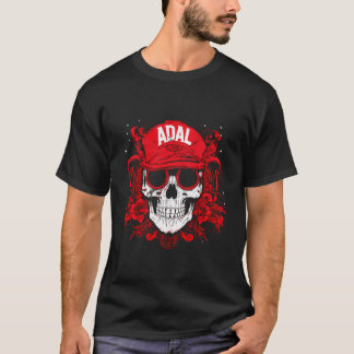 Camiseta Itens de Crânio Personalizado com Nome do Adal
