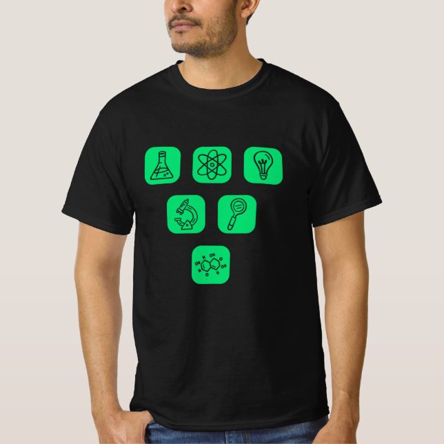 Camiseta Itens de Elementos de Ciência (Frente)