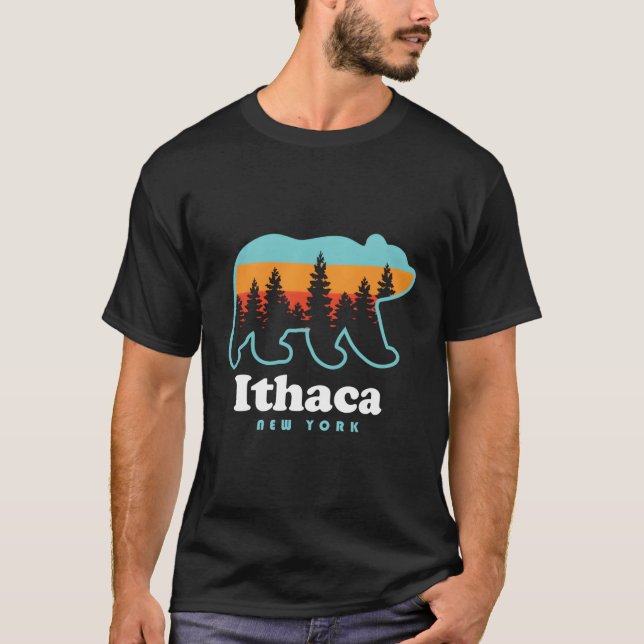 Camiseta Ithaca Ny Bear Ithaca Nova York (Frente)