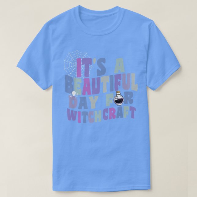 Camiseta It's A Beautiful Day For Witchcraft Retro Witch Ac (Frente do Design)