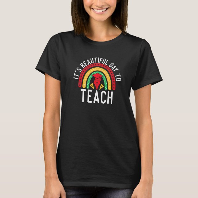 Camiseta It's a Beautiful Day To Teach Retro Teacher Studen (Frente)
