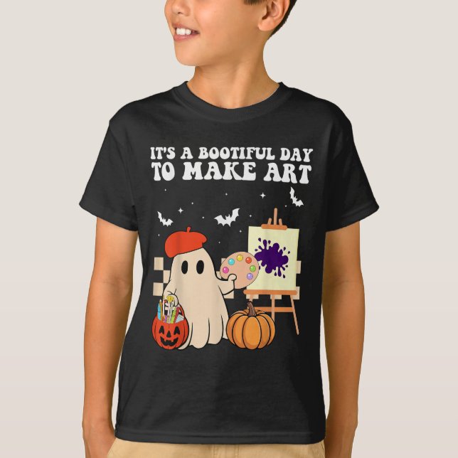 Camiseta It's A Bootiful Day To Make Art Groovy Art Teacher (Frente)