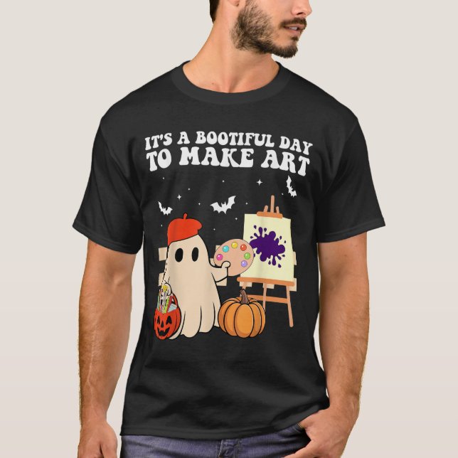 Camiseta It's A Bootiful Day To Make Art Groovy Art Teacher (Frente)