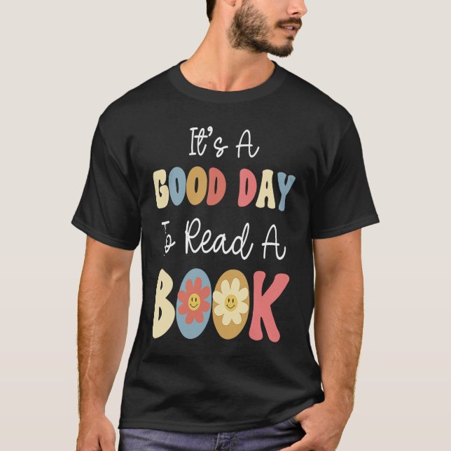 Camiseta It's A Good Day To Read A Book Retro Groovy Librar (Frente)
