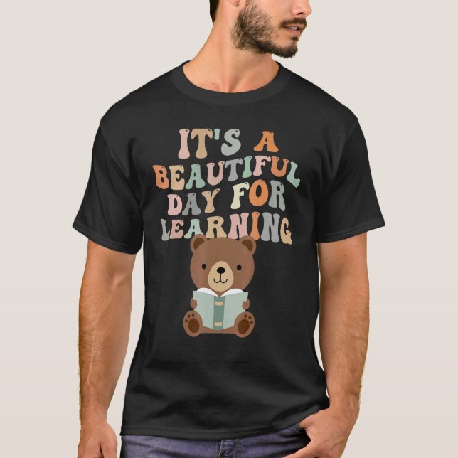 Camiseta It's Beautiful Day For Learning Retro Teacher 3 (Frente)