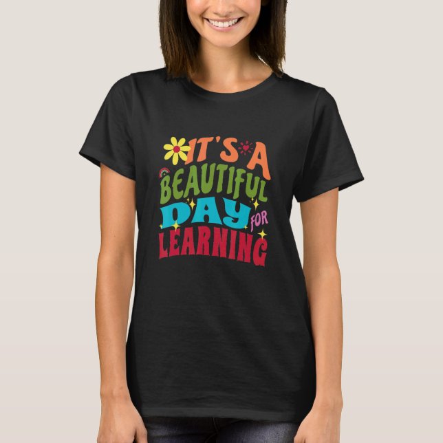 Camiseta It's Beautiful Day For Learning Retro Teacher Stud (Frente)