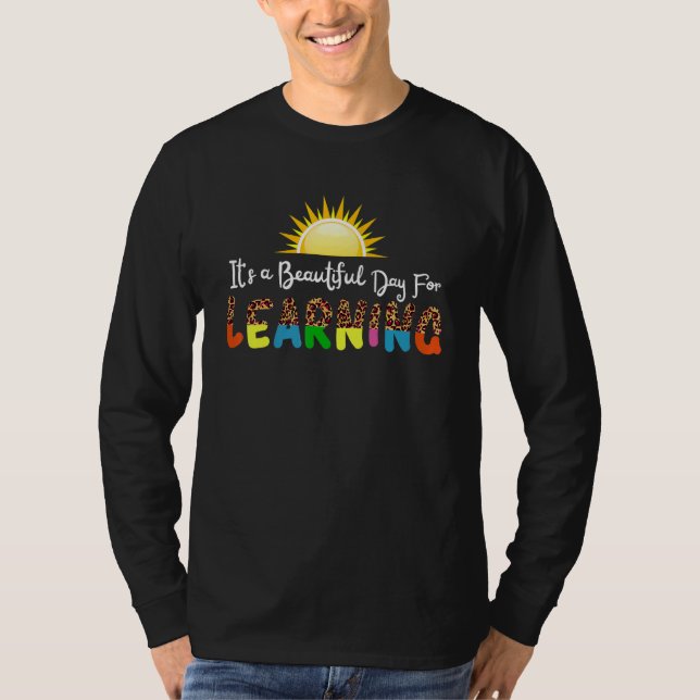 Camiseta It's Beautiful Day For Learning Retro Teacher Stud (Frente)