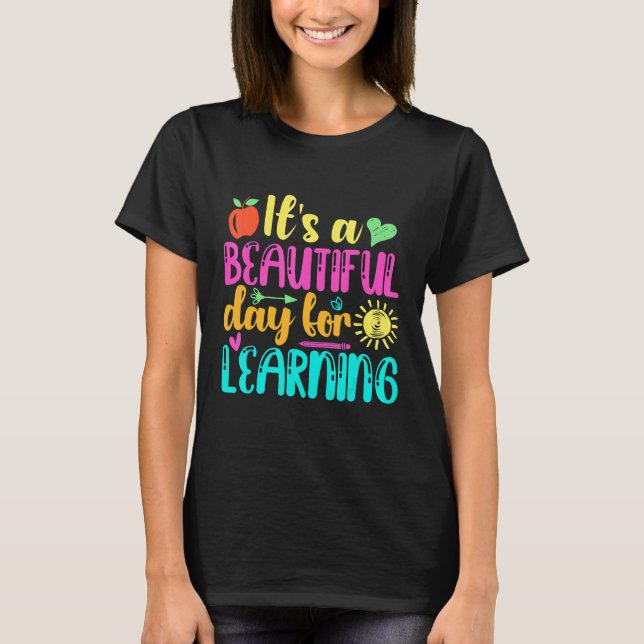 Camiseta It's Beautiful Day For Learning Retro Teacher Stud (Frente)